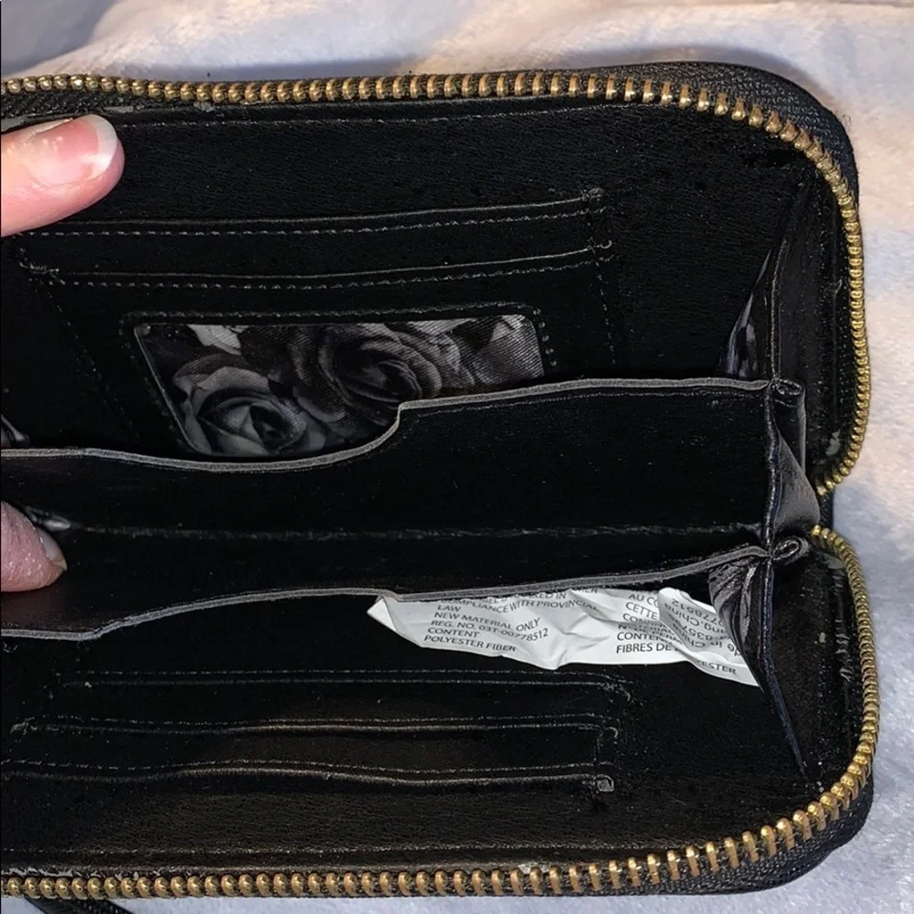 Adrienne Vittadini Studio Wristlet - Black w/Gold
